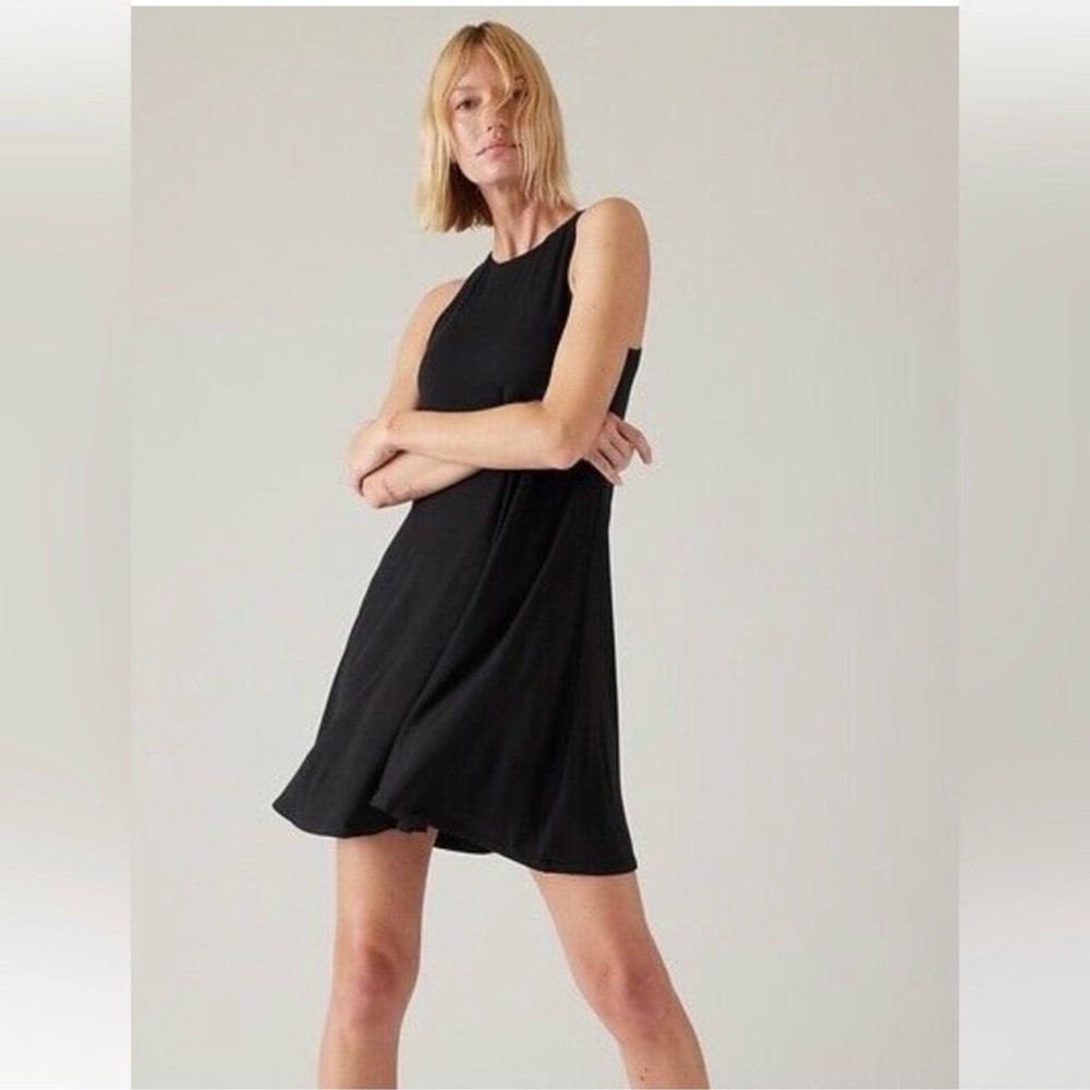 Athleta Black Santorini Thera Mini Sleeveless Dress Small
